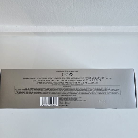 New Carolina Herrera 212 Men 3 Piece Gift Set - New In Box - Picture 4 of 4